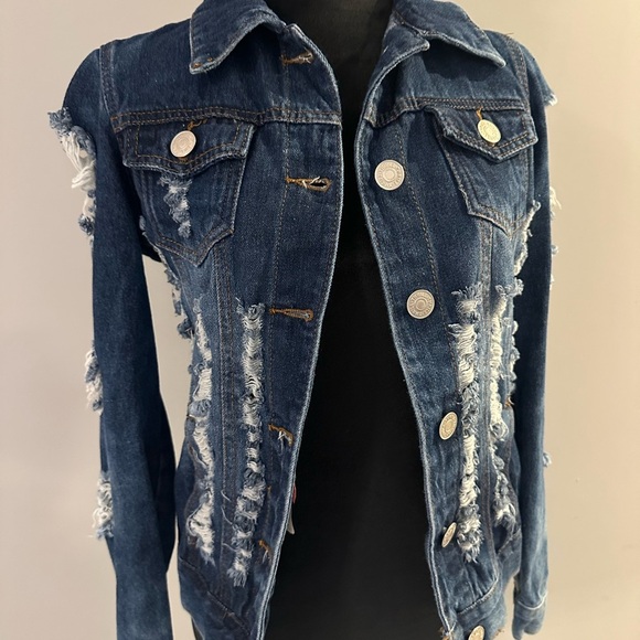 Thrill Dark Wash Denim Jacket - Picture 1 of 7